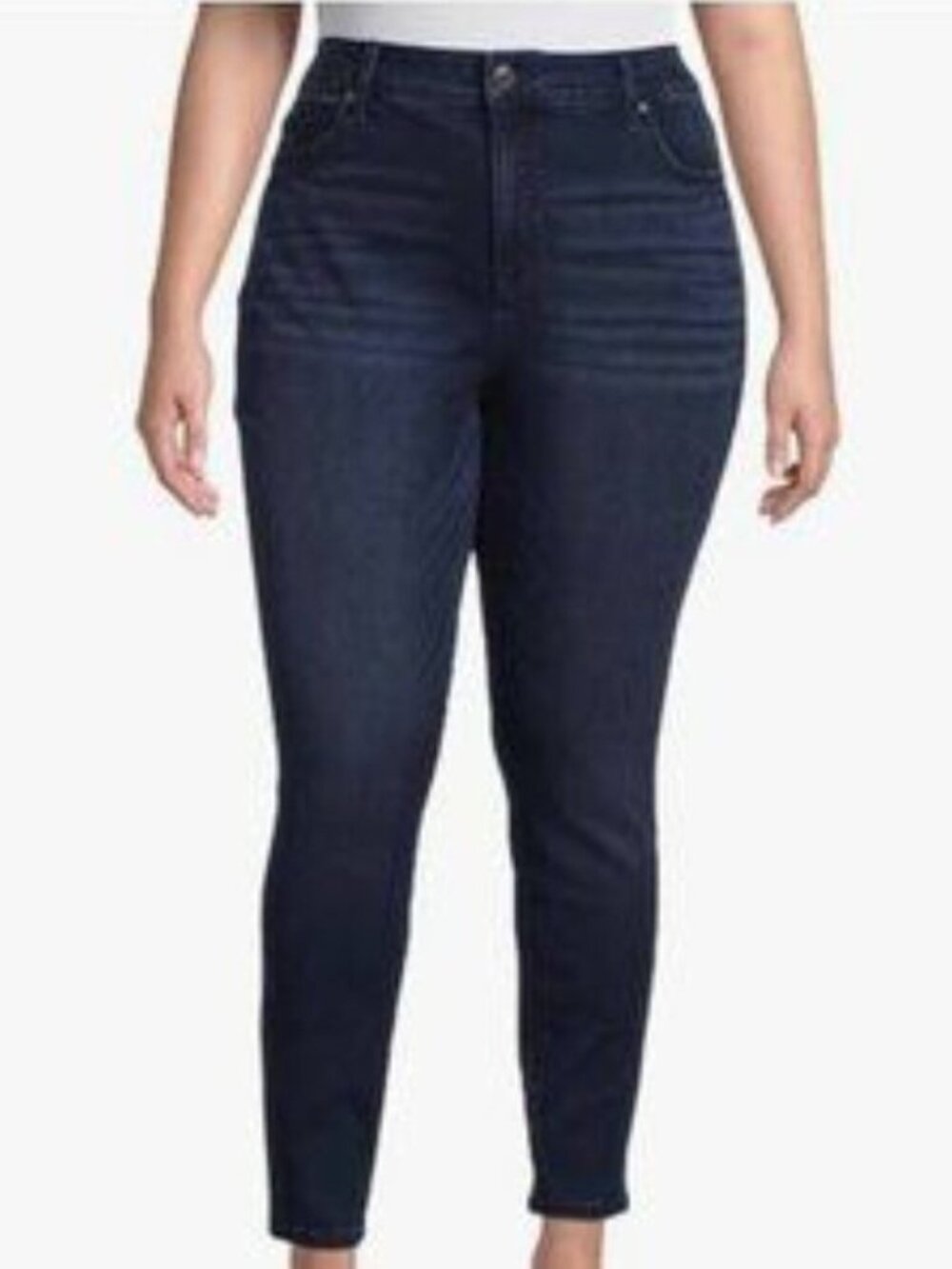 Terra & Sky Plus Size Dark Wash High Waist Skinny Jeans, 16W  Women's NWT